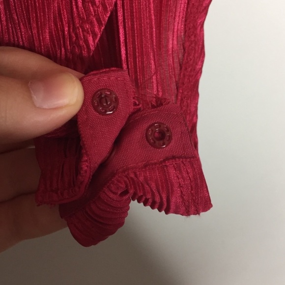 Topshop Plissé Faux Wrap Long Sleeve Bodysuit Pink Size 4 - Picture 13 of 13